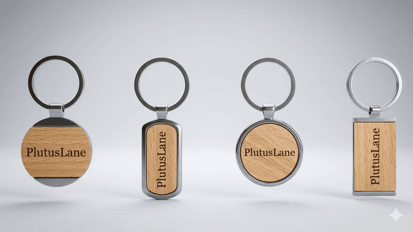 METAL-WOODEN KEYCHAIN